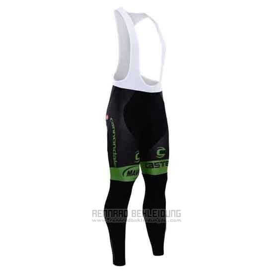 2015 Fahrradbekleidung Cannondale Grun und Shwarz Trikot Langarm und Tragerhose